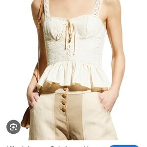NWTS Ulla Johnson Orla top in Ivory . Size 0